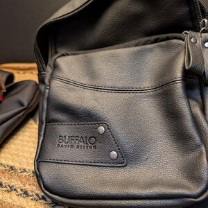 Buffalo David Bitton Black Leather Backpack
